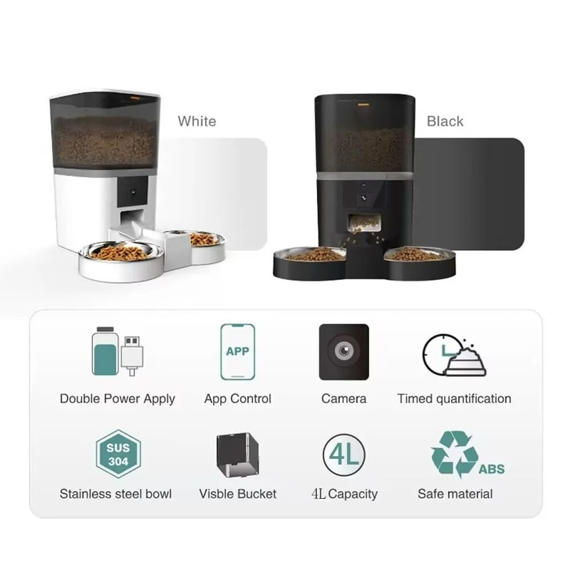 4L Smart Automatic Pet Feeder With HD Camera Voice Recorder 1