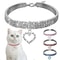 TripleRow Rhinestone Glamour Pet Collar With Heart Charm 1