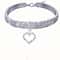 TripleRow Rhinestone Glamour Pet Collar With Heart Charm 10
