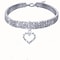 TripleRow Rhinestone Glamour Pet Collar With Heart Charm 10