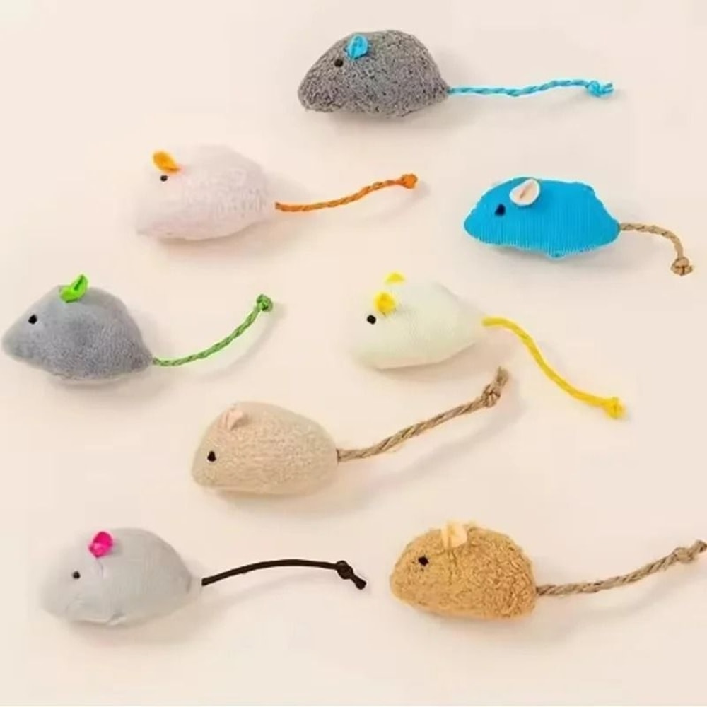 Interactive Durable Linen Plush Rat Toy Set 3Pack 1