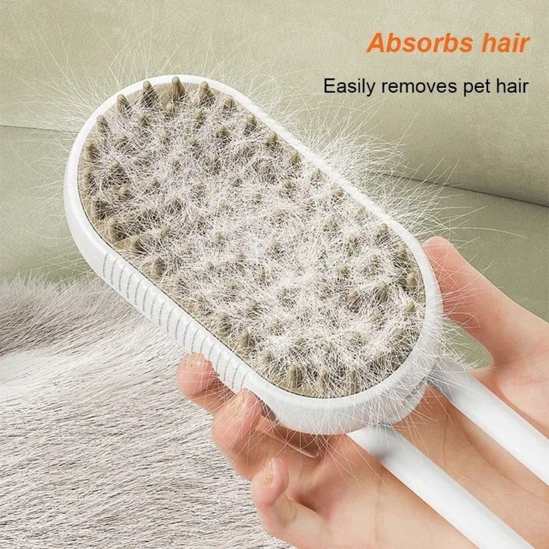 3in1 Pet Electric Steam Spray Grooming Brush 2