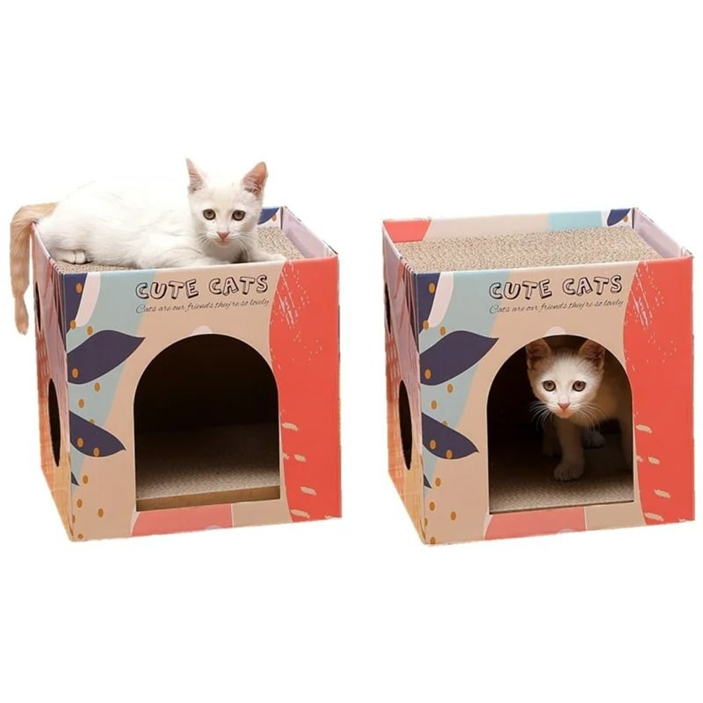 DualLevel Corrugated Cat Condo Scratching Station 3