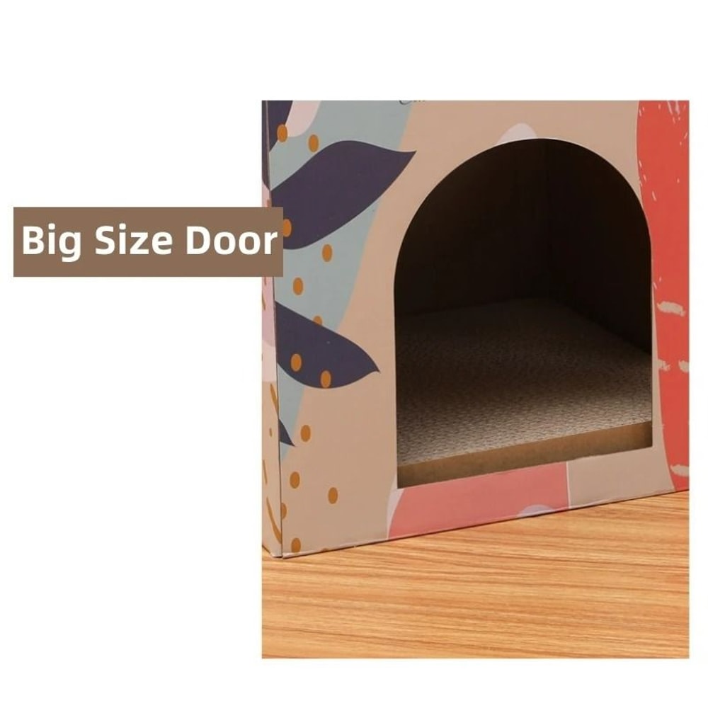 DualLevel Corrugated Cat Condo Scratching Station 6