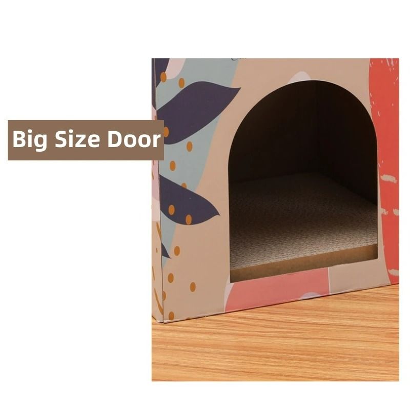DualLevel Corrugated Cat Condo Scratching Station 6