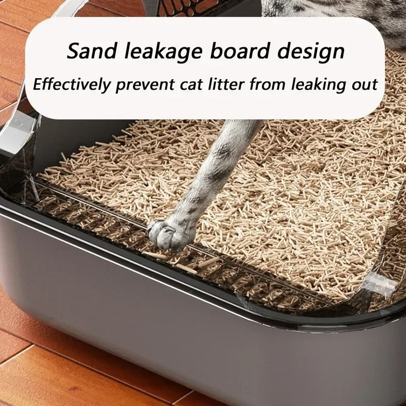 SemiEnclosed Splashproof HighSide Litter Box 3