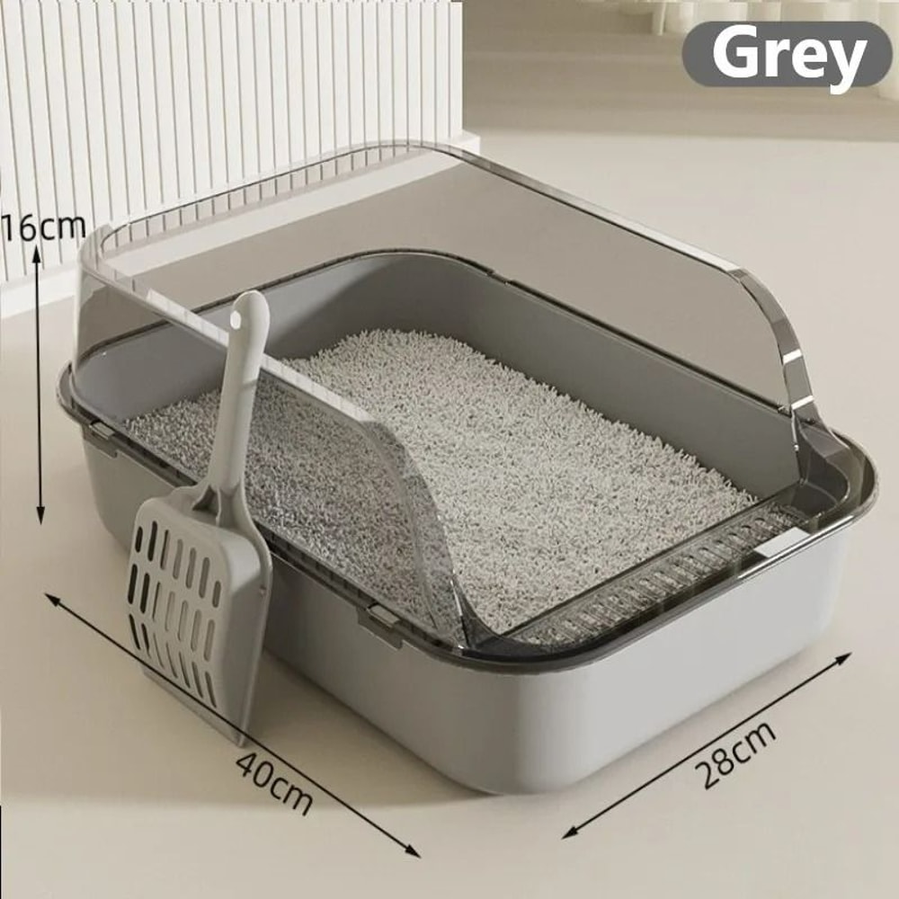 SemiEnclosed Splashproof HighSide Litter Box 5