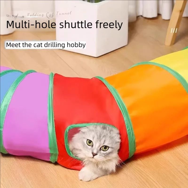 Collapsible MultiColor SType Cat Play Tunnel 4