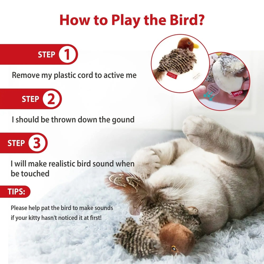 GiGwi Real Sound Series Interactive Bird And Animal Toys For Cats 2