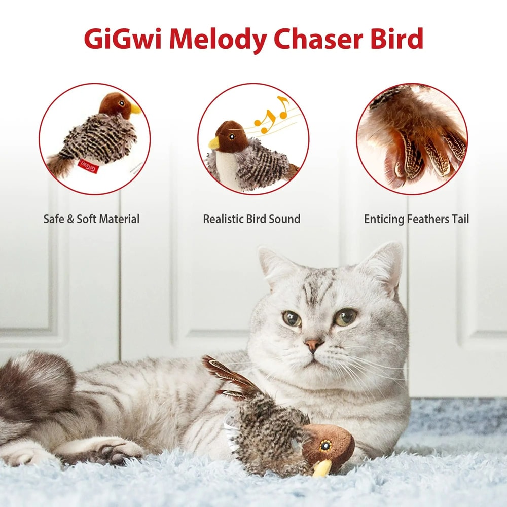 GiGwi Real Sound Series Interactive Bird And Animal Toys For Cats 3