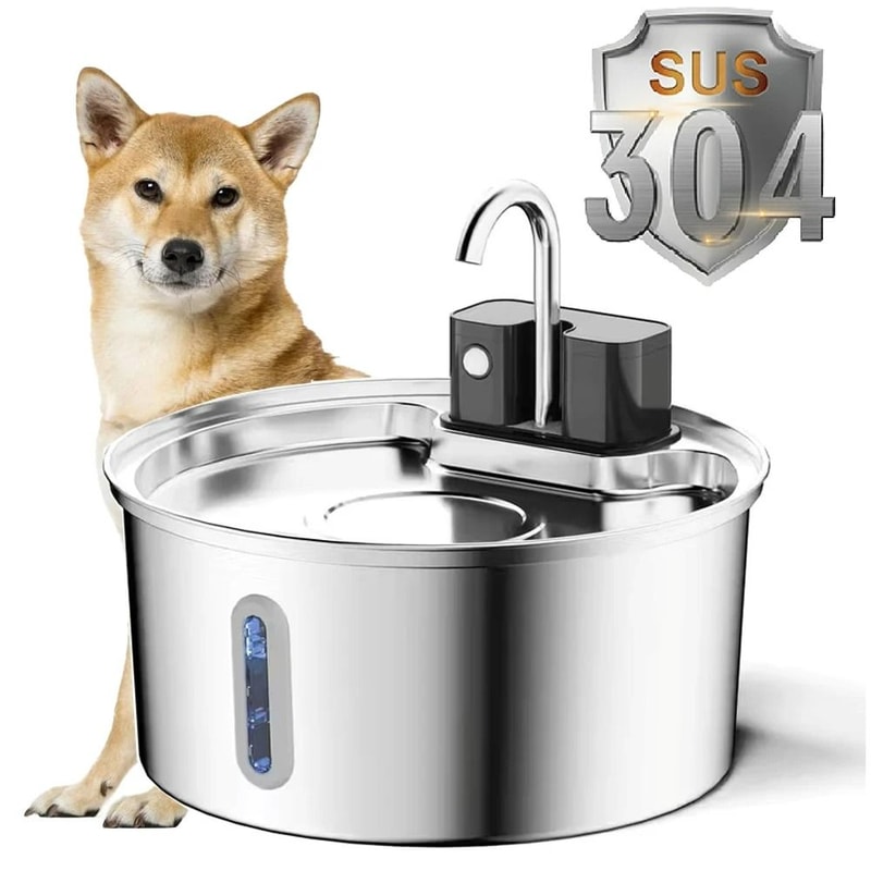 Wireless 32L Stainless Steel Cat Water Fountain With Battery And Motion Sensor 0