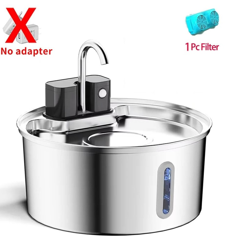 Wireless 32L Stainless Steel Cat Water Fountain With Battery And Motion Sensor 8