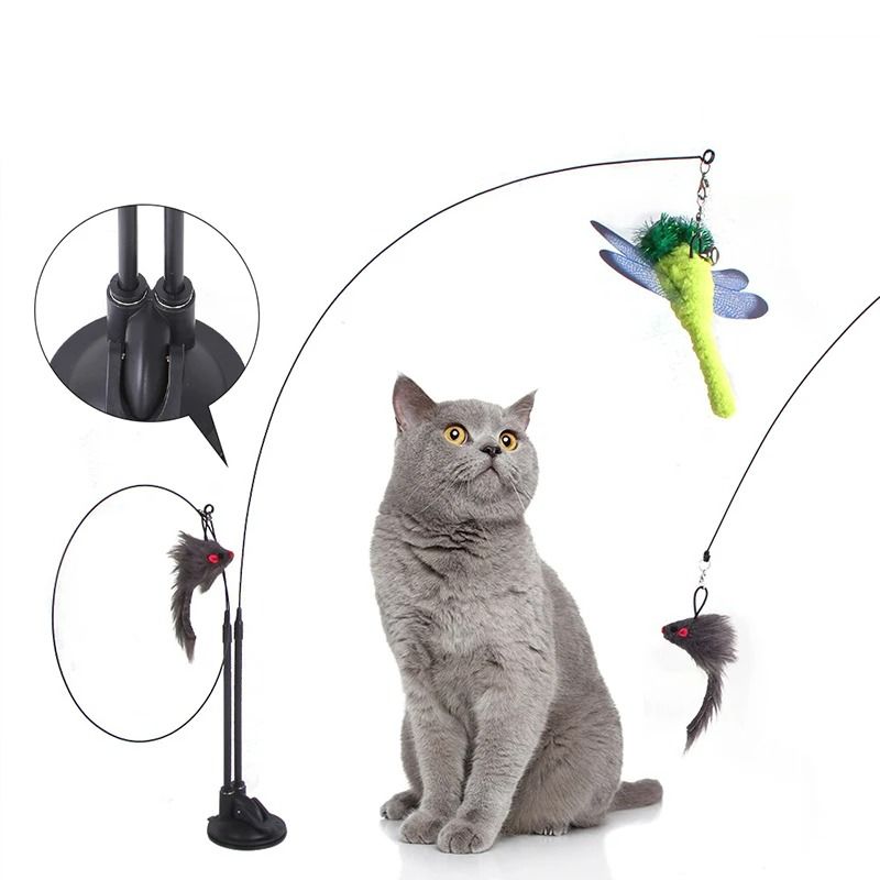 Interactive Simulation Bird Cat Wand With HighSuction Base And Bell 1