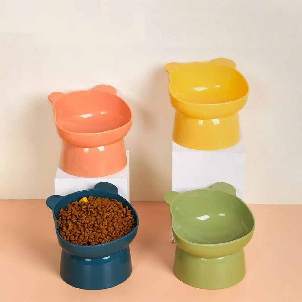 Elevated Tilted Cat Bowls With NonSlip Base AntiVomiting StressFree Feeding Station 4