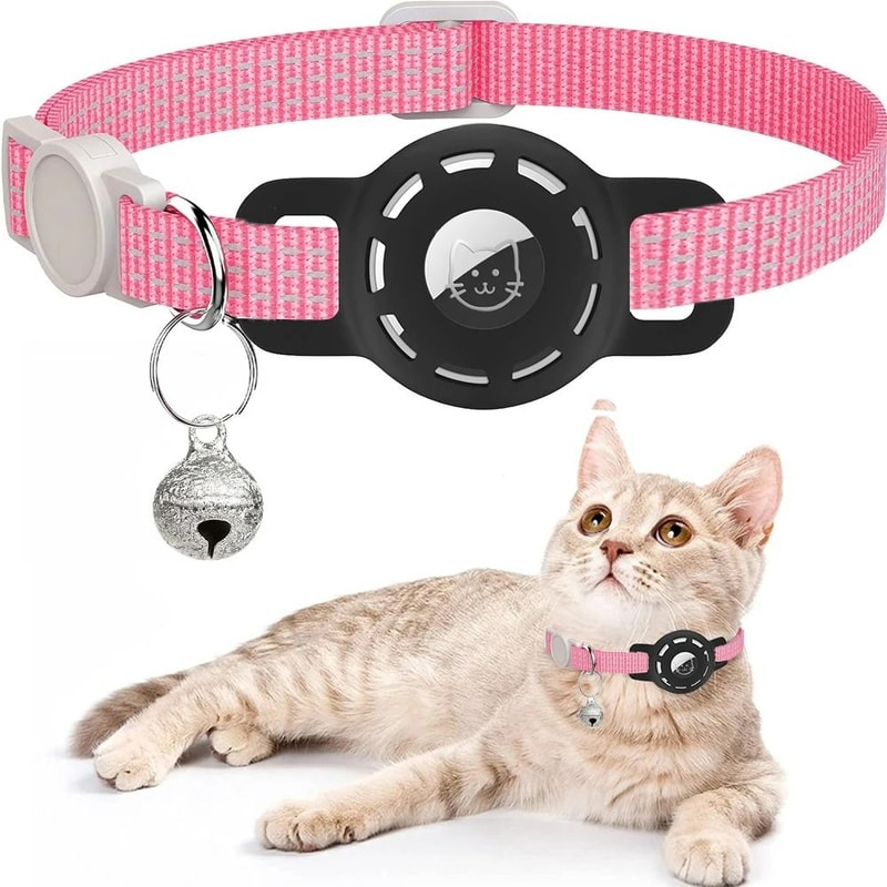 Reflective Pet Collar With Integrated Tracker Holder And Safety Breakaway Buckle 10