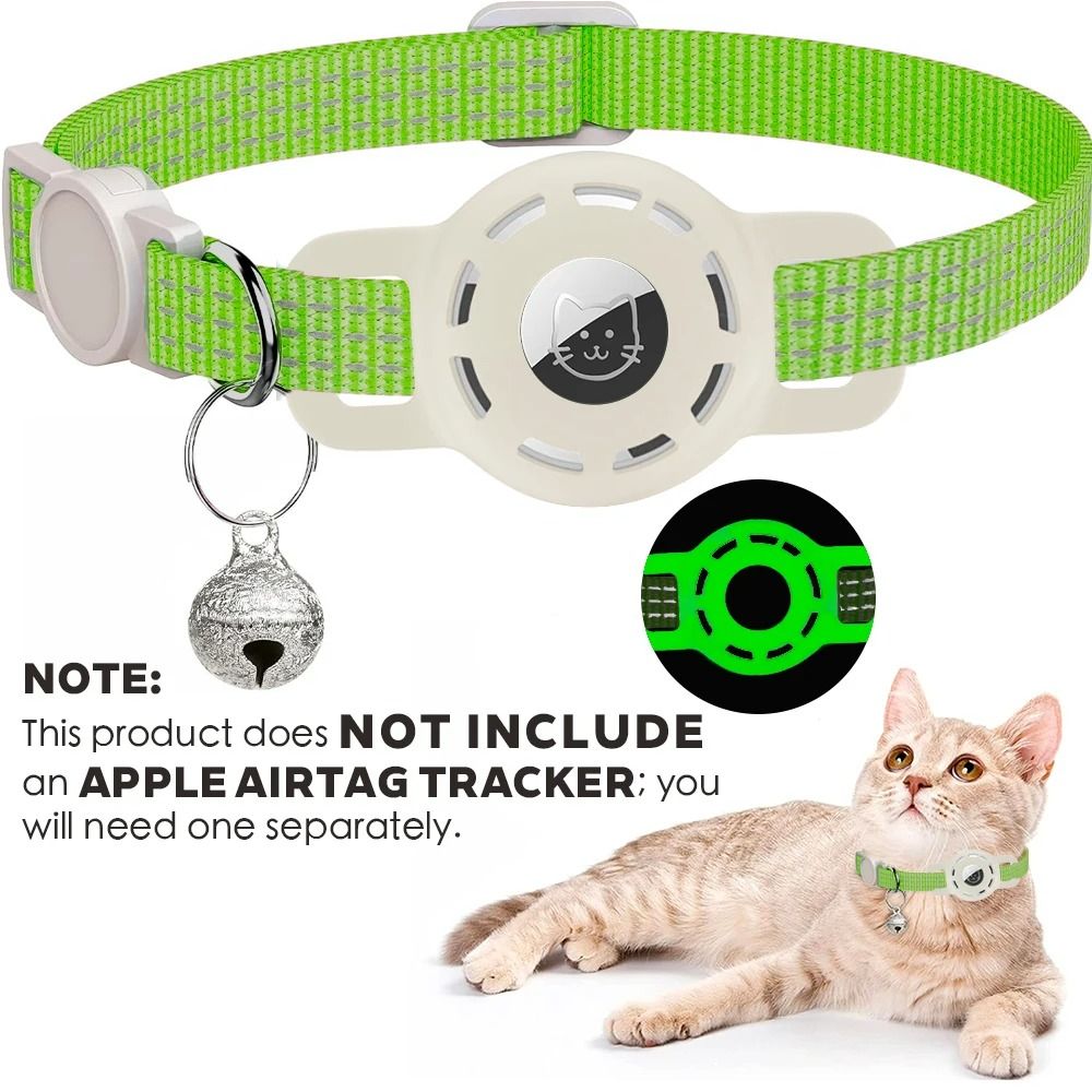 Reflective Pet Collar With Integrated Tracker Holder And Safety Breakaway Buckle 12