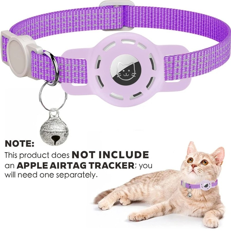 Reflective Pet Collar With Integrated Tracker Holder And Safety Breakaway Buckle 14