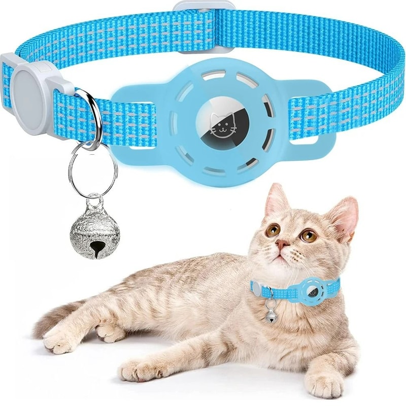 Reflective Pet Collar With Integrated Tracker Holder And Safety Breakaway Buckle 15