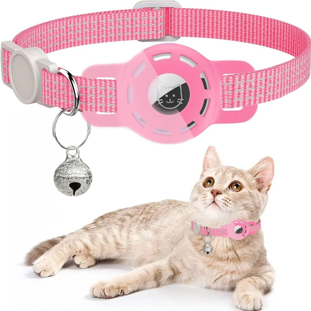 Reflective Pet Collar With Integrated Tracker Holder And Safety Breakaway Buckle 16