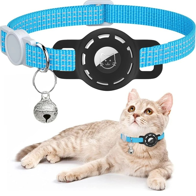 Reflective Pet Collar With Integrated Tracker Holder And Safety Breakaway Buckle 17