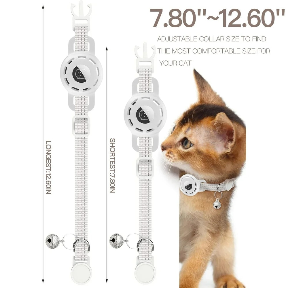 Reflective Pet Collar With Integrated Tracker Holder And Safety Breakaway Buckle 2
