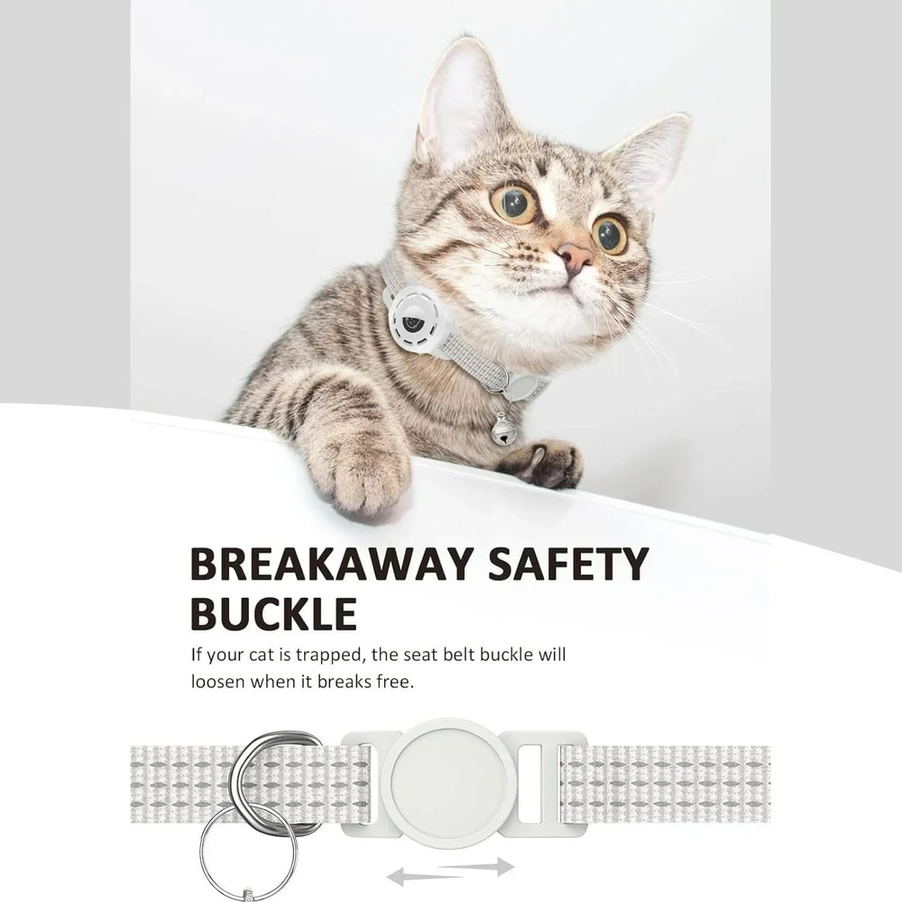 Reflective Pet Collar With Integrated Tracker Holder And Safety Breakaway Buckle 3