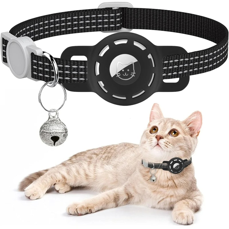 Reflective Pet Collar With Integrated Tracker Holder And Safety Breakaway Buckle 8