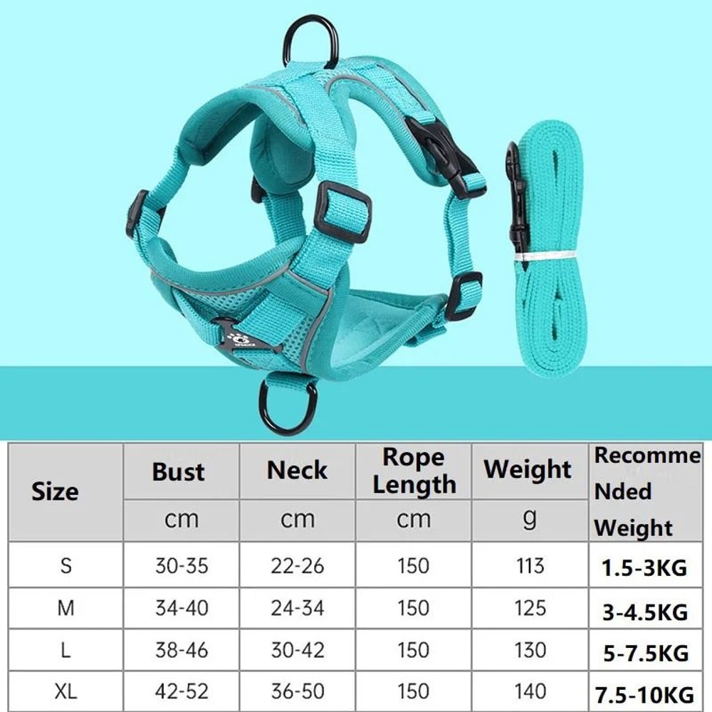 AntiEscape Reflective Mesh Cat Harness And Leash Set 9