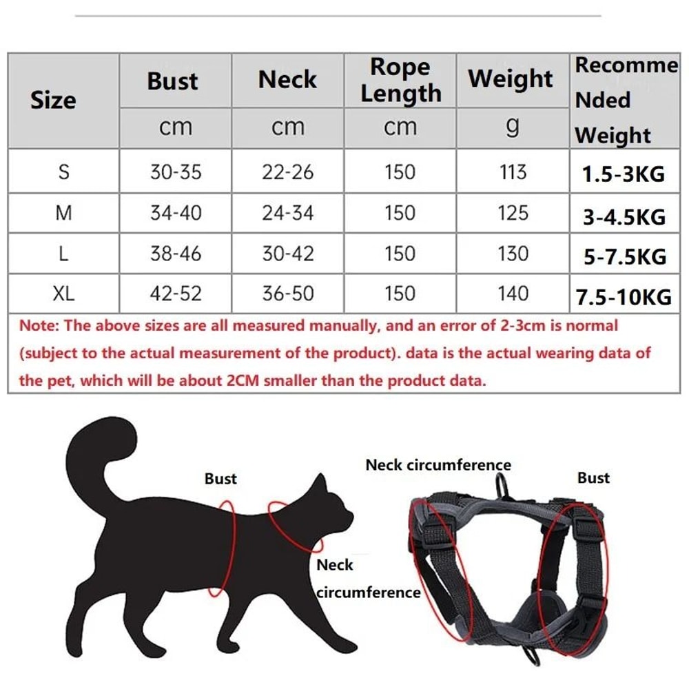 AntiEscape Reflective Mesh Cat Harness And Leash Set 2