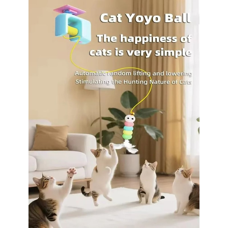 Smart Automatic Lifting YoYo Cat Toy Electric Hanging Interactive Teaser 2