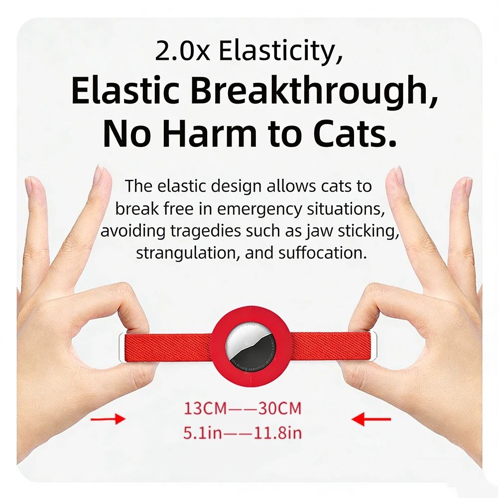Fashion Airtag Cat Collar With Elastic Safety And Customized ID Tag 4