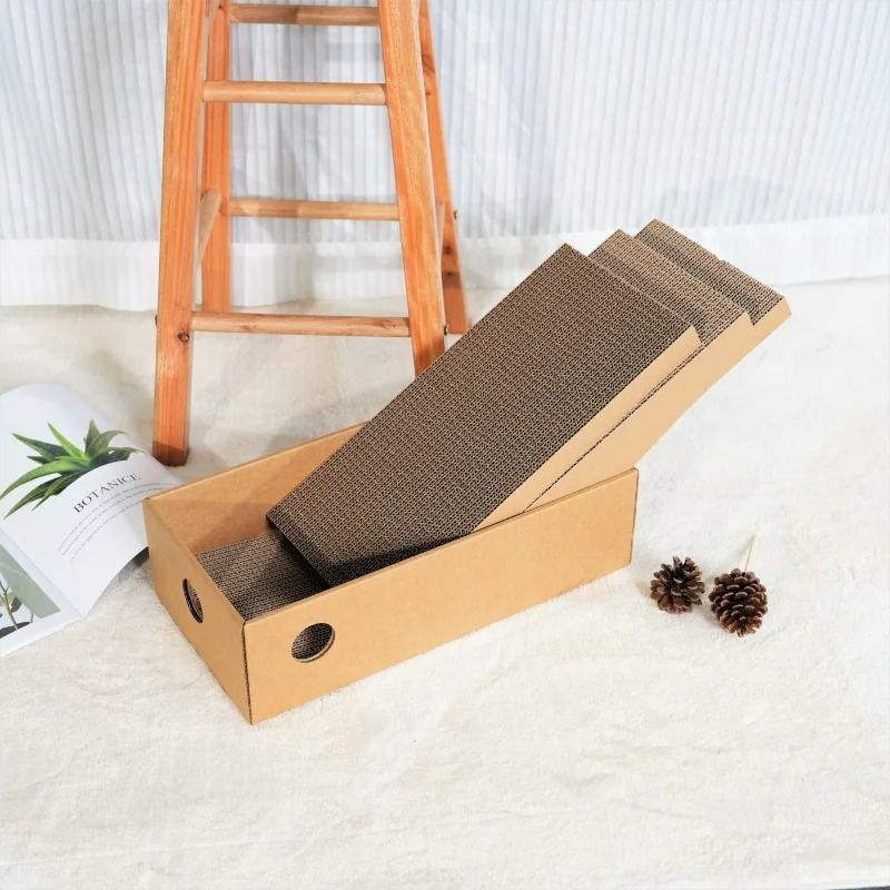4Pack Premium Cardboard Cat Scratching Box And Inlay Mat Set 4
