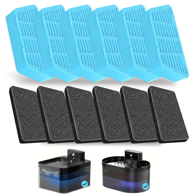 9Pack Wireless Cat Water Fountain Replacement Filters And Sponges 1