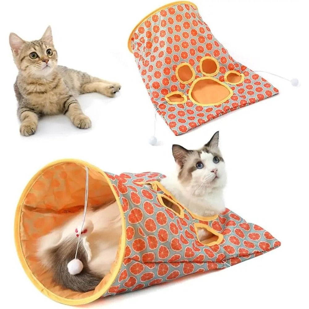 Foldable HighEnrichment Cat Tunnel With Integrated Crinkle Paper 1