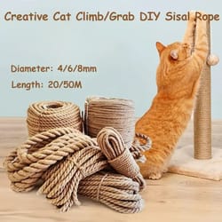 diy natural sisal rope for cat scratching posts and climbing frames