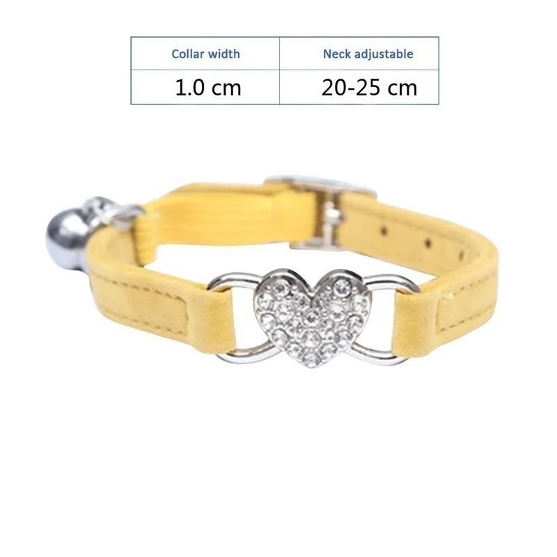 Elegant Rhinestone Heart Breakaway Cat Collar With Safety Bell 7