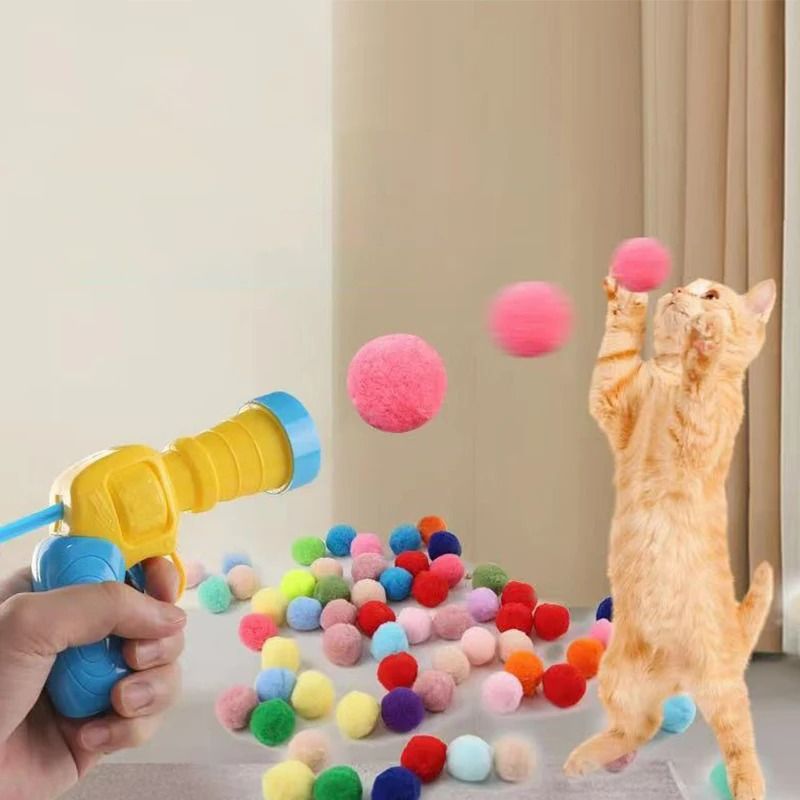 Interactive Plush Ball Launcher Gun For HighSpeed Cat Play 5