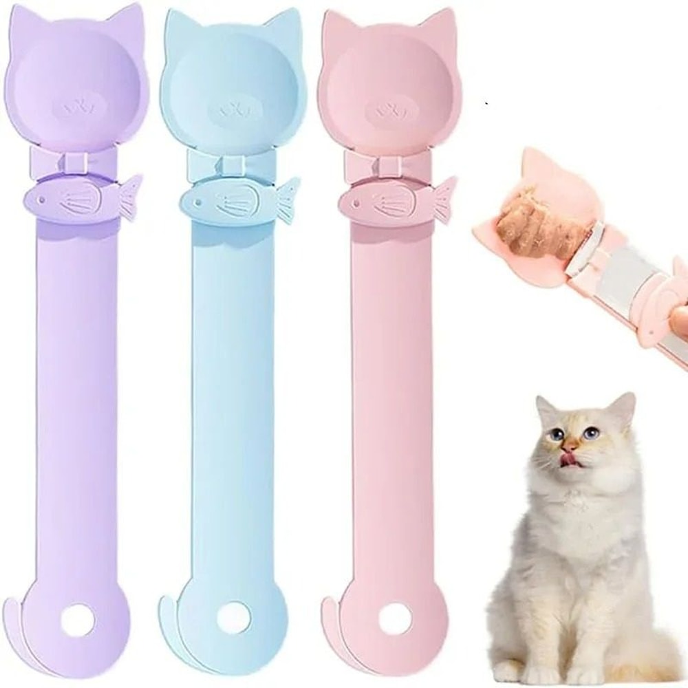 Ergonomic Cat Strip Squeeze Spoon For MessFree Wet Treat Feeding 0