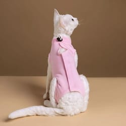soft breathable cat recovery suit for post-surgery care & wound protection