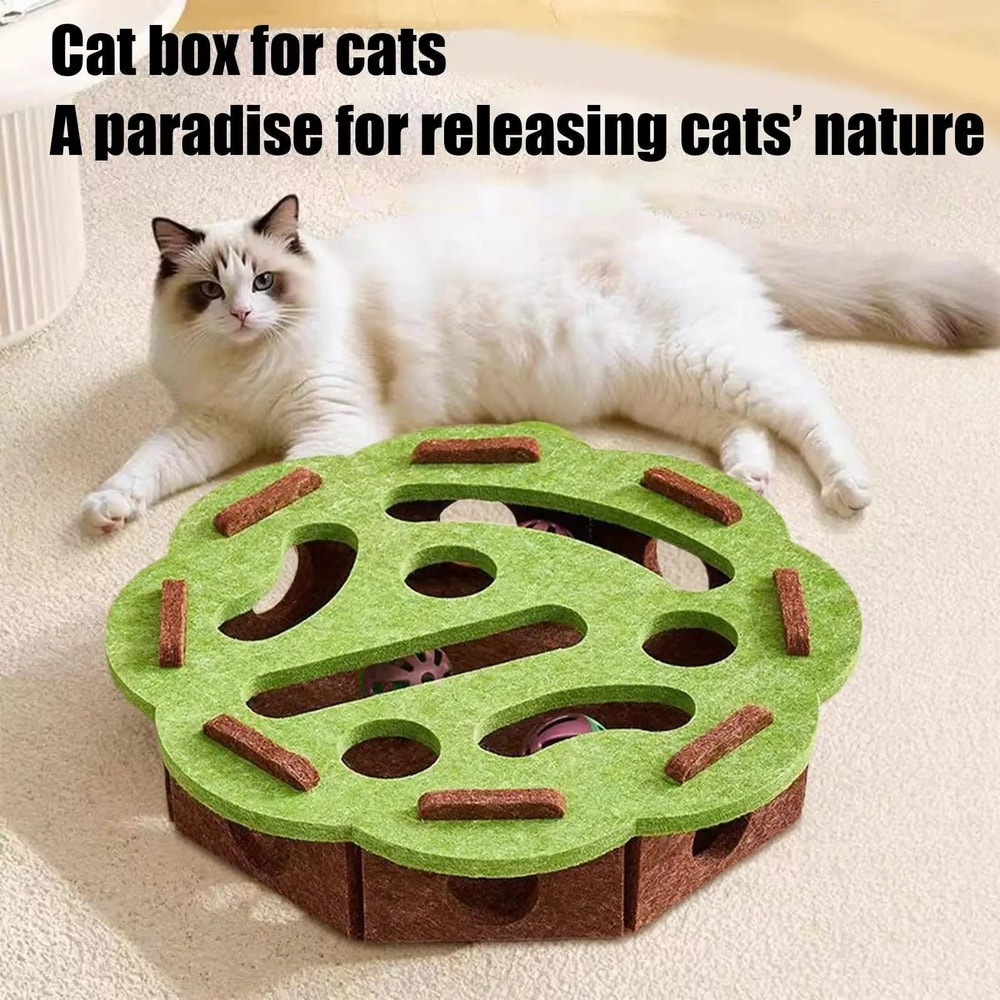 Interactive Felt Maze Puzzle Box With Bell Ball For Hunting Enrichment 1