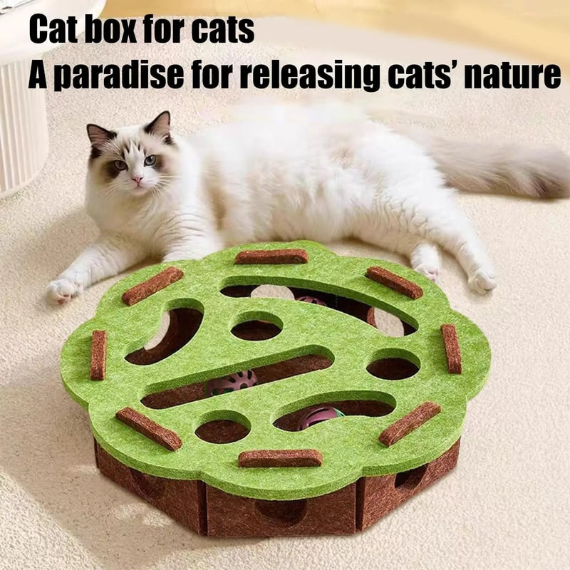 Interactive Felt Maze Puzzle Box With Bell Ball For Hunting Enrichment 1