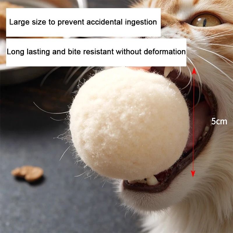 Silent Natural Wool Chasing Balls For Interactive Play Dental Care 2