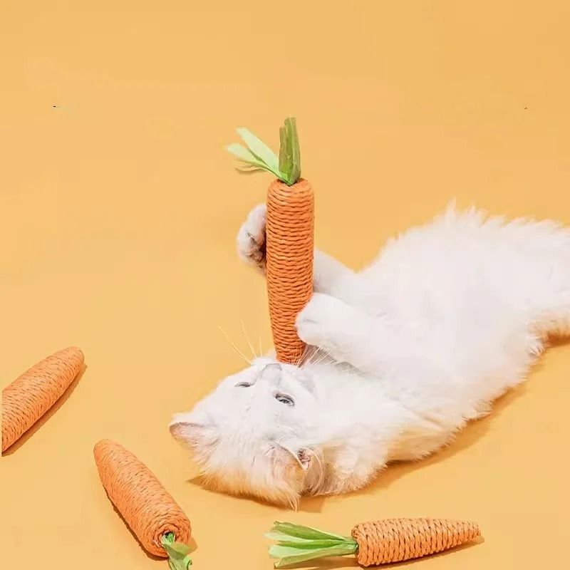 Interactive Carrot Cotton Rope Teething Toy For Healthy Play Dental Care 5