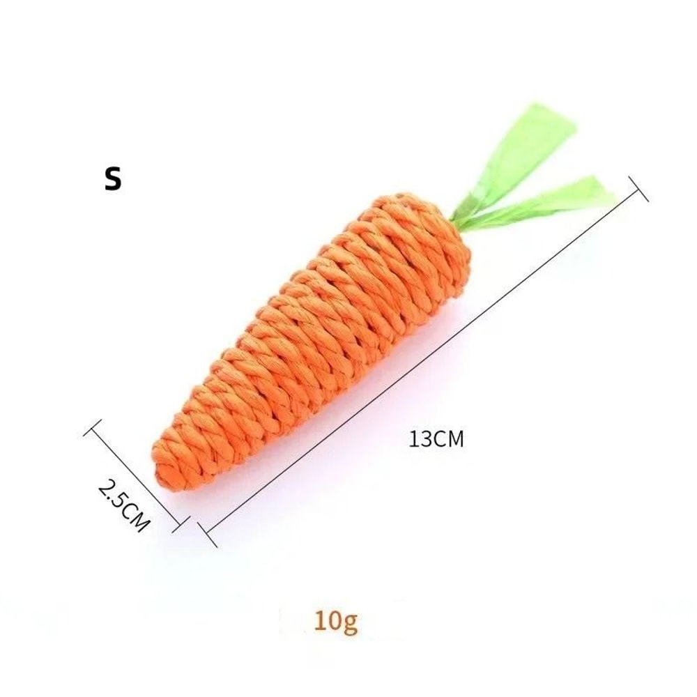 Interactive Carrot Cotton Rope Teething Toy For Healthy Play Dental Care 8