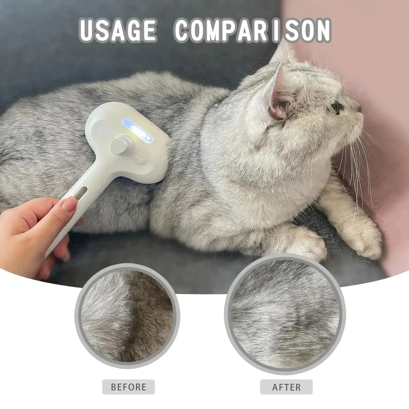 3in1 Electric Steamy Pet Grooming Brush Massage Comb 3