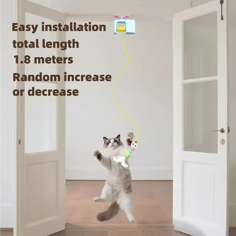 Hanging Automatic Flying Bird Cat Toy With Interactive Elastic Flight 4