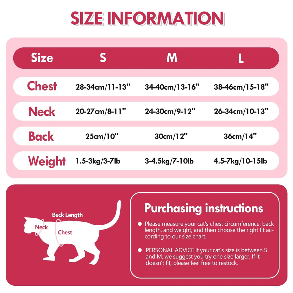 Female Cat Recovery Suit Breathable Spay Onesie 2