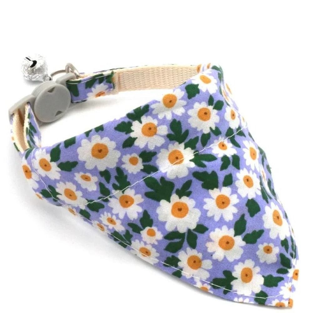 Little Daisy Floral Pet Bandana Collar With Safety Breakaway Buckle 1