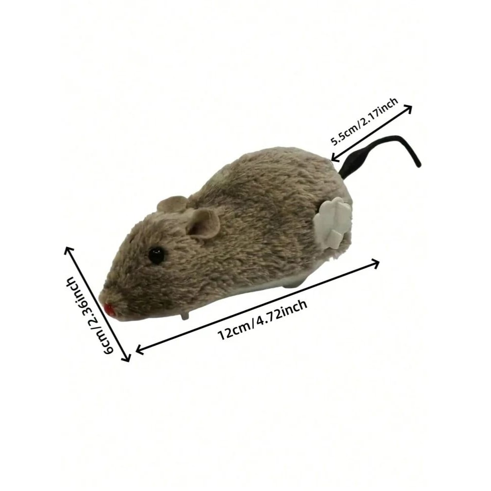 4Pack Mechanical WindUp Plush Mouse Toys 2