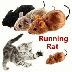 4-pack mechanical wind-up plush mouse toys
